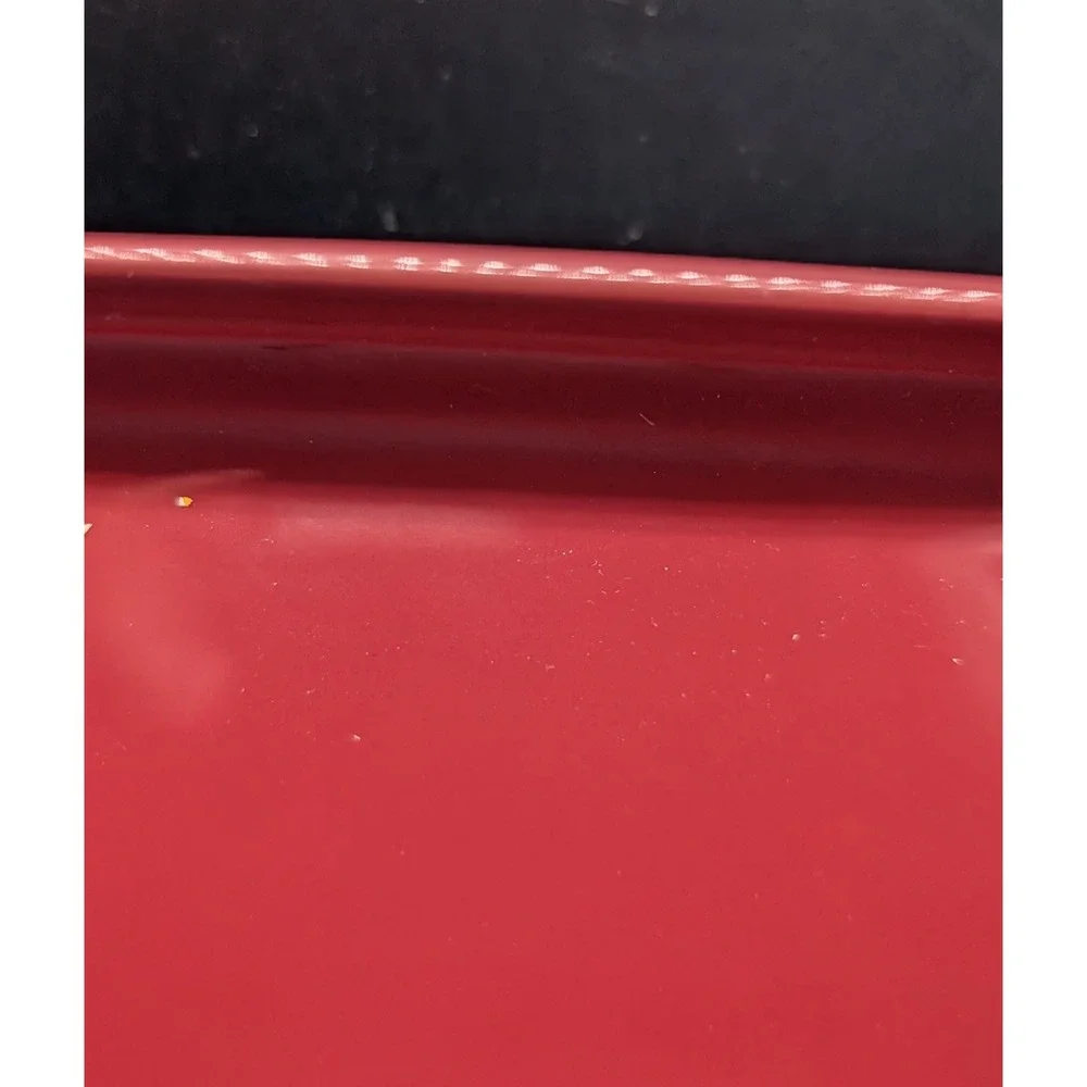 Longaberger Woven Traditions Red Vitrified Pottery Rectangular Tray Platter 13